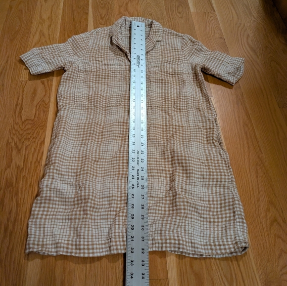 Everlane - Yellow/Golden Striped 100% Linen Button Down Dress Shirt - Size XS - Picture 3 of 7